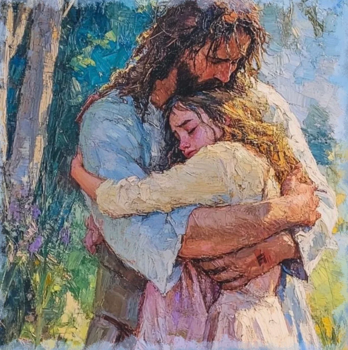 Jesus, holding us close.